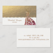 Carte De Visite Élégant Robe De Parties scintillant Professionnell (Devant / Derrière)