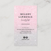 Carte De Visite Elégant rose à l'ombre ciseaux dorés peigne coiffe (Dos)