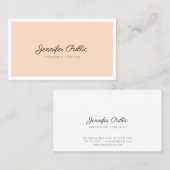 Carte De Visite Élégant rose blanc blanc pur Plain moderne profess (Devant / Derrière)