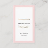 Carte De Visite Elégant Rose Blanc Faux Gold Coiffeur (Devant)