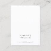 CARTE DE VISITE ÉLÉGANT ROSE BLANC LOTUS SIMPLE EARRING AFFICHAGE (Dos)