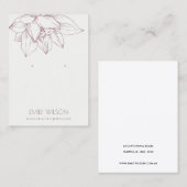 CARTE DE VISITE ÉLÉGANT ROSE BLANC LOTUS SIMPLE EARRING AFFICHAGE (Devant / Derrière)