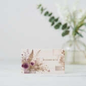 Carte De Visite Élégant Rose bohème or Botanique (Debout devant)