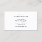 Carte De Visite Élégant Rose chic Gold Stripe de lin beige (Dos)