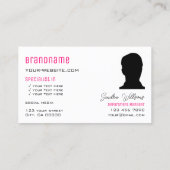 Carte De Visite Élégant rose clair avec Monogramme et photo (Dos)