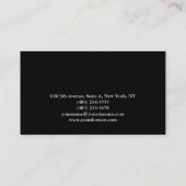 Carte De Visite Élégant rose clair rayures noir professionnel (Dos)
