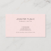 Carte De Visite Élégant rose Creative Design Professionnel Plat (Dos)