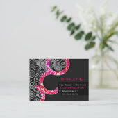 Carte de visite élégant rose d'artiste graphique (Debout devant)