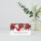 Carte De Visite Élégant Rose de Bourgogne foncée (Debout devant)