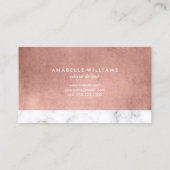 Carte De Visite Elégant Rose de Faux or et marbre (Dos)