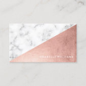 Carte De Visite Elégant Rose de Faux or et marbre (Devant)