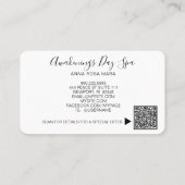 Carte De Visite *~* Élégant ROSE de peinture QR Logo Floral Flower (Dos)