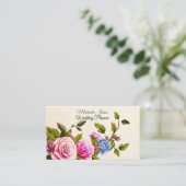 Carte De Visite Élégant Rose designer Planner Florist (Debout devant)