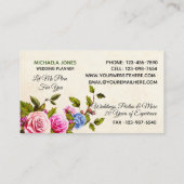 Carte De Visite Élégant Rose designer Planner Florist (Dos)