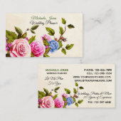 Carte De Visite Élégant Rose designer Planner Florist (Devant / Derrière)