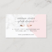 Carte De Visite Élégant rose d'or blanc marbre rose (Dos)