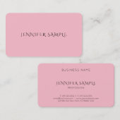 Carte De Visite Élégant rose élégant élégant moderne sobre luxe (Devant / Derrière)