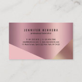 Carte De Visite Elégant rose en cuivre ciseaux en or coiffeuse (Dos)