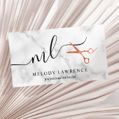 Carte De Visite Elégant rose en cuivre ciseaux en or coiffeuse