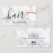 Carte De Visite Elégant rose en cuivre ciseaux en or coiffeuse (Devant / Derrière)