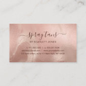 Carte De Visite Élégant rose en cuivre moderne tans en marbre doré (Dos)