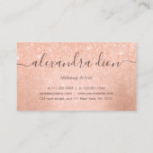 Carte De Visite Elégant rose en cuivre or parties scintillant maqu (Dos)