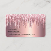 Carte De Visite Élégant rose en cuivre parties scintillant dorée à (Dos)