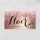 Carte De Visite Elégant rose en cuivre parties scintillant or gout (Devant)