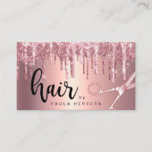 Carte De Visite Elégant rose en cuivre parties scintillant or gout (Devant)