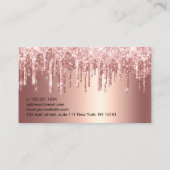 Carte De Visite Élégant rose en cuivre parties scintillant or gout (Dos)