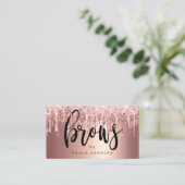 Carte De Visite Élégant rose en cuivre parties scintillant or gout (Debout devant)