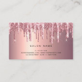 Carte De Visite Elégant rose en cuivre parties scintillant or gout (Dos)