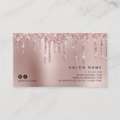 Carte De Visite Elégant rose en cuivre parties scintillant or gout (Dos)
