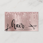 Carte De Visite Elégant rose en cuivre parties scintillant or gout (Devant)