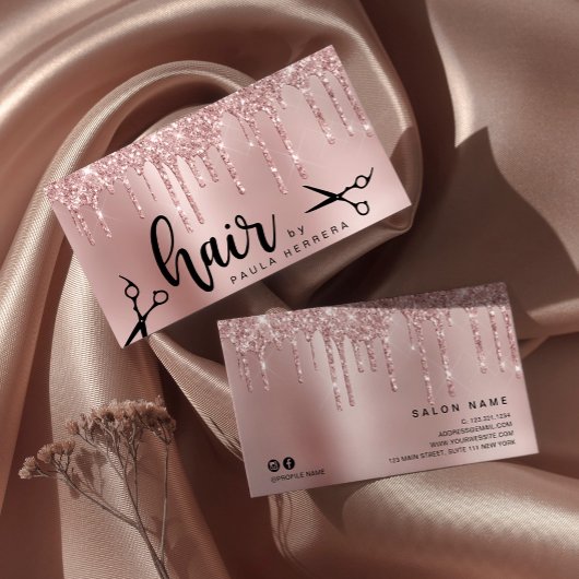 Carte De Visite Elégant rose en cuivre parties scintillant or gout