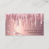 Carte De Visite Elégant rose en cuivre parties scintillant or gout (Devant)