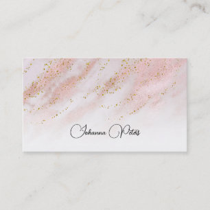 Carte De Visite élégant rose en marbre d'or FAUX parties scintilla