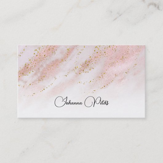 Carte De Visite élégant rose en marbre d'or FAUX parties scintilla (Devant)