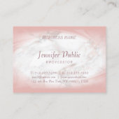 Carte De Visite Élégant Rose en marbre doré Script manuscrit moder (Dos)