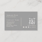 Carte De Visite Élégant rose et gris Parties scintillant or Monogr (Dos)