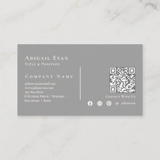 Carte De Visite Élégant rose et gris Parties scintillant or Monogr (Dos)