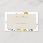 Carte De Visite Élégant rose et jaune Rose de printemps (Dos)