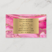 Carte De Visite Elégant Rose et Or Agate Luxe (Dos)