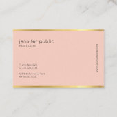 Carte De Visite Élégant Rose Et Or Cursive Main Script Moderne (Dos)