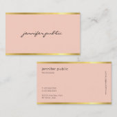 Carte De Visite Élégant Rose Et Or Professionnel Moderne tendance (Devant / Derrière)