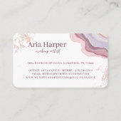 Carte De Visite Elégant rose et violet Geode Gold Parties scintill (Dos)