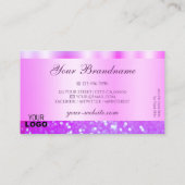 Carte De Visite Elegant rose et violet Parties scintillant mousseu (Dos)