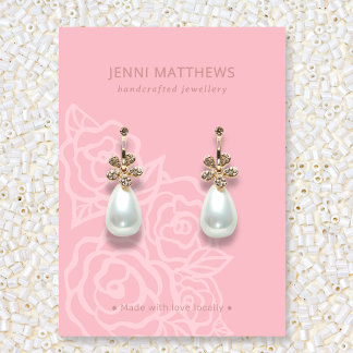 Carte De Visite Élégant Rose Fleurs Saumon rose Elevage Écran