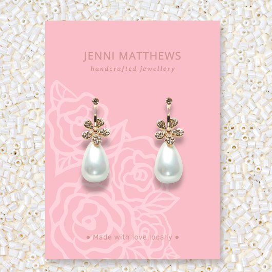 Carte De Visite Élégant Rose Fleurs Saumon rose Elevage Écran