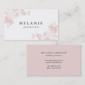 Carte De Visite Élégant rose floral (Devant / Derrière)